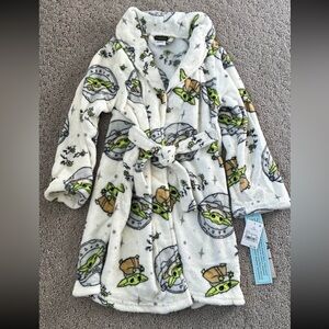 Disney Star Wars Mandalorian Yoda Robe Lounging Unisex Pajamas Kid XS (4/5) NWT